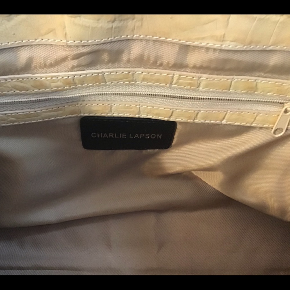Charlie Lapsom Croc Embossed Leather Bag